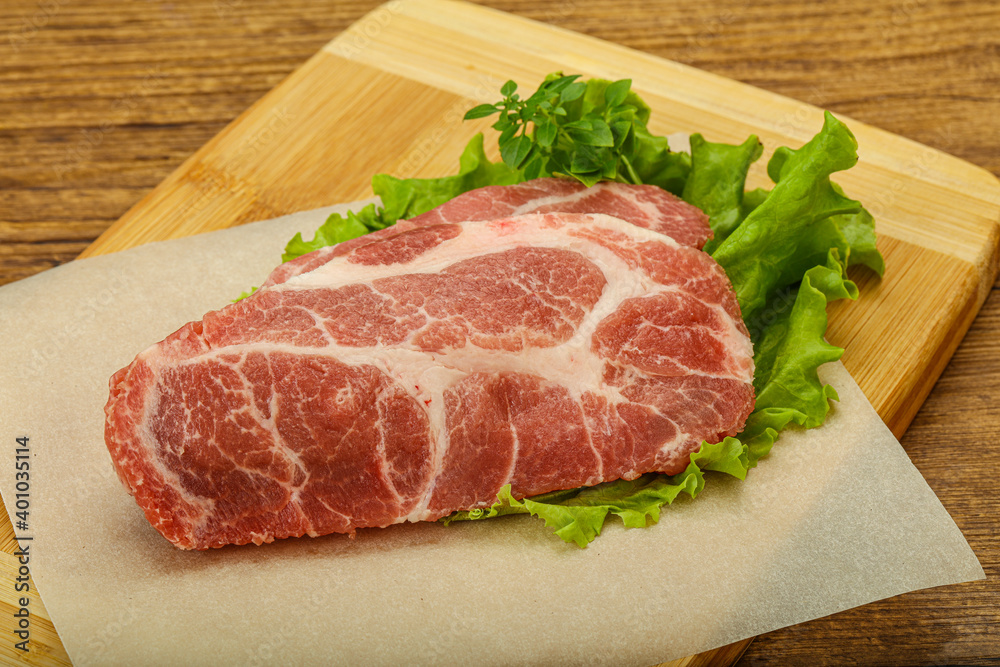 Raw pork meat neck steack Raw pork meat neck steack