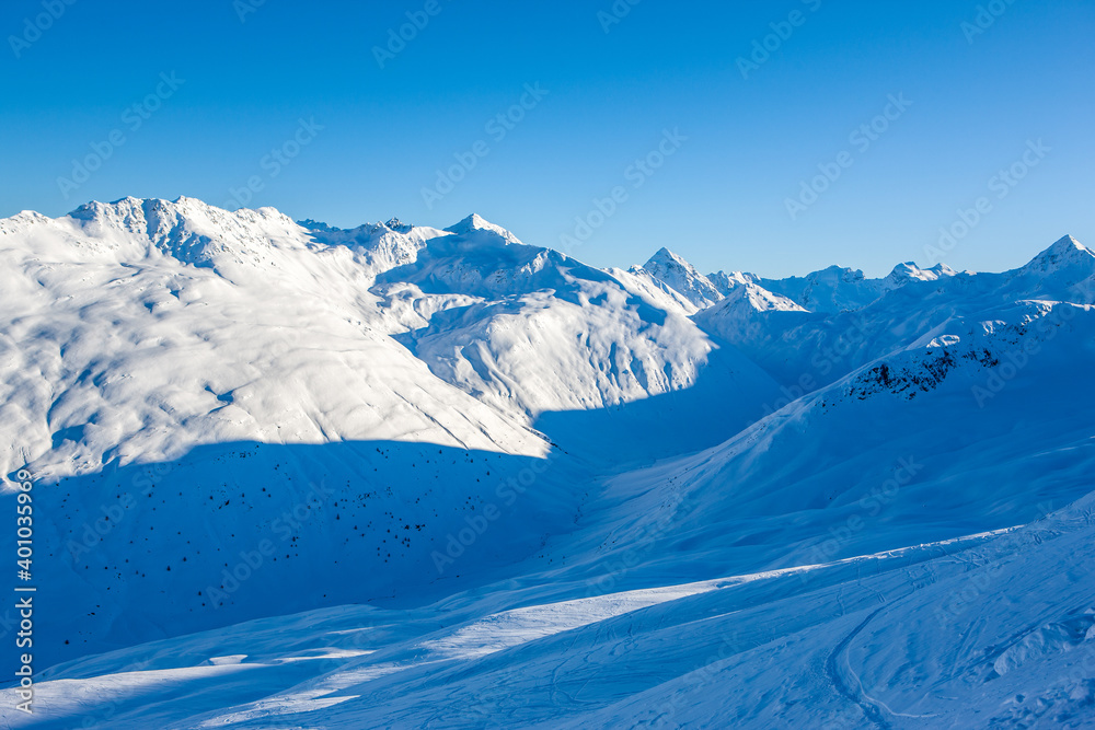 Beautiful winter landscape of the Dolomites mountains in northeastern Italy