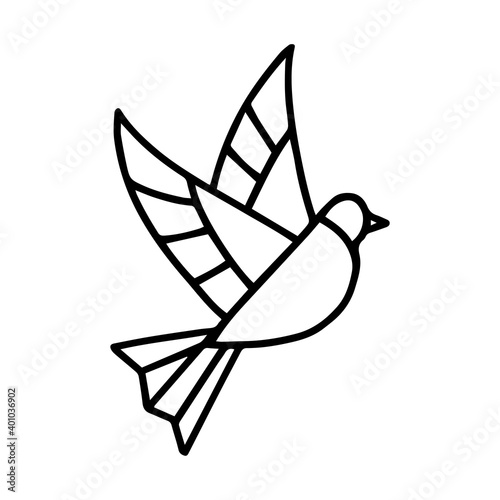 Isolated dove in stained glass - Vector illustration