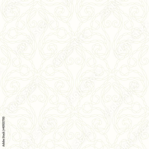 Seamless damask pattern on a beige vector background. Minimalism, wallpaper, lace fabric
