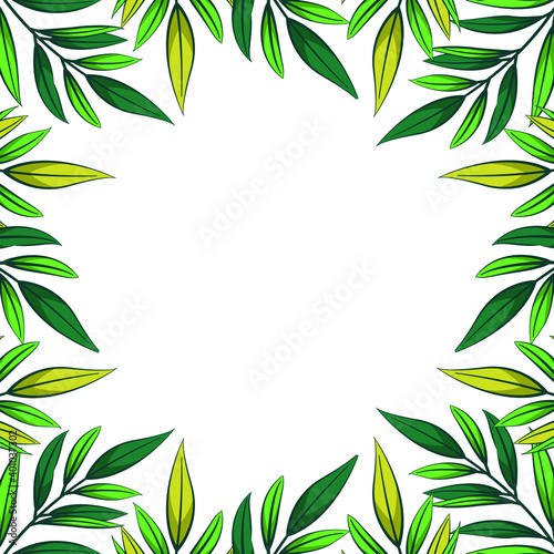 Vector background with tropical leaves  for greeting cards  invitations  packaging  posters  banners.