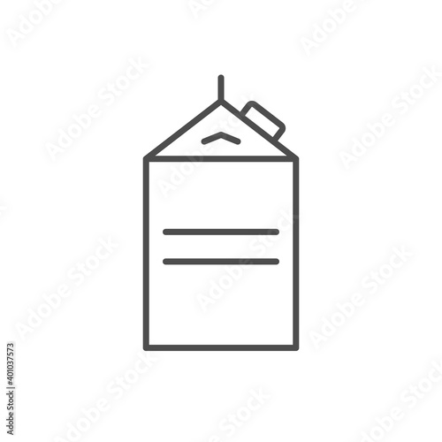 Paper drink package line outline icon