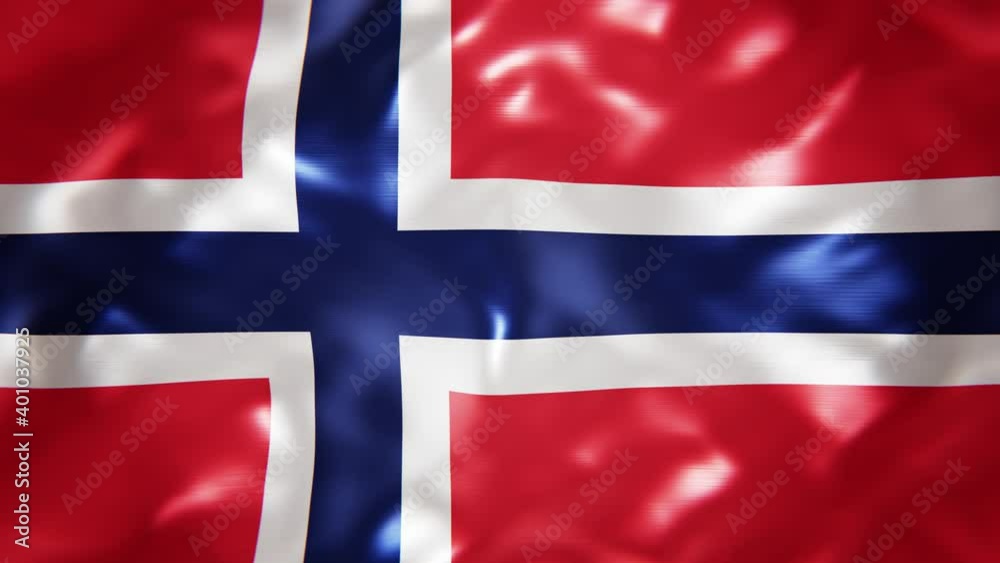 Realistic looping 3D animation of the national flag of Norway rendered in UHD Realistic looping 3D animation of the national flag of Norway rendered in UHD
