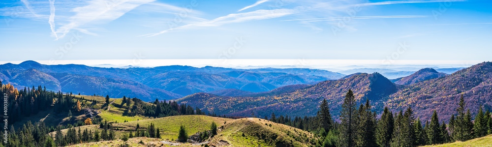 panorama of romanian carpathian mountains
