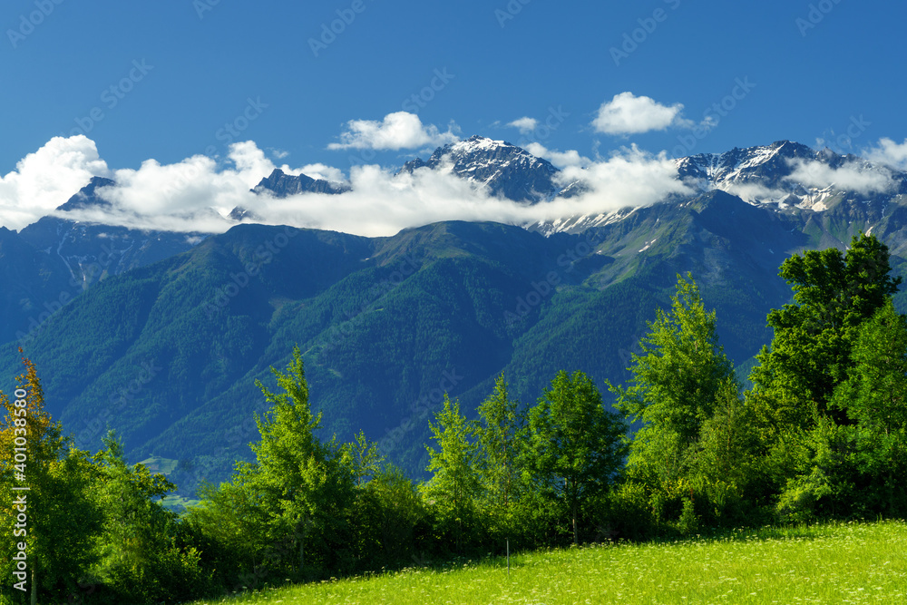 Fototapeta premium Mountain landscape in the Venosta valley at summer