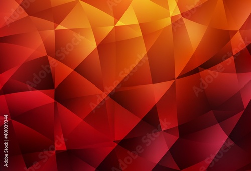 Dark Red, Yellow vector polygon abstract layout.