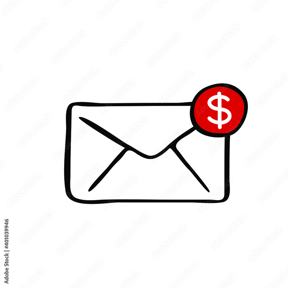 Mail letter envelope wage logo icon sign Dollar money doodle symbol Hand drawn Cartoon children's style game design Fashion print clothes apparel greeting invitation card cover flyer poster banner Mail letter envelope wage logo icon sign Dollar money doodle symbol Hand drawn Cartoon children's style game design Fashion print clothes apparel greeting invitation card cover flyer poster banner