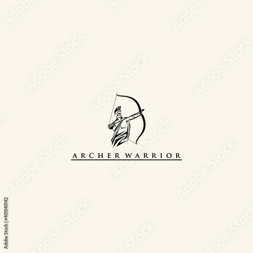 a archer warior logo vector