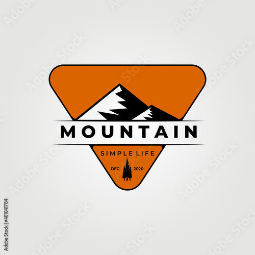Mountain logo vector adventure illustration outdoor design