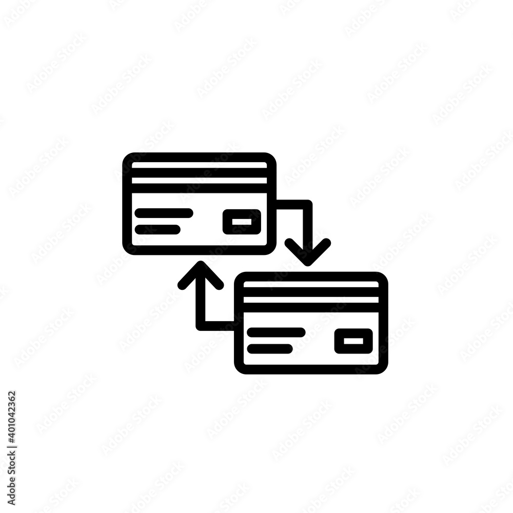 Credit card exchange icon. Money and banking icons, outline icon style. Vector Credit card exchange icon. Money and banking icons, outline icon style. Vector