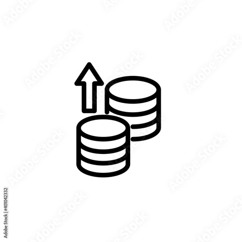 Coin sending icon. Money and banking icons, outline icon style. Vector