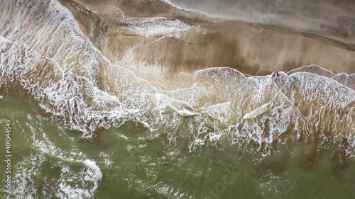 aerial photo of Pinamar beach in the province of Buenos Aires in Argentina