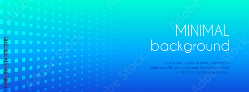 Abstract minimal turquoise blue gradient background. Vector long banner with copy space for text
