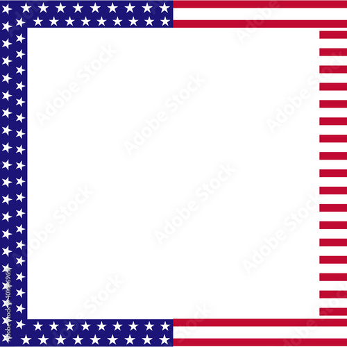 American flag frame border with copy space for your text. Vector illustration.