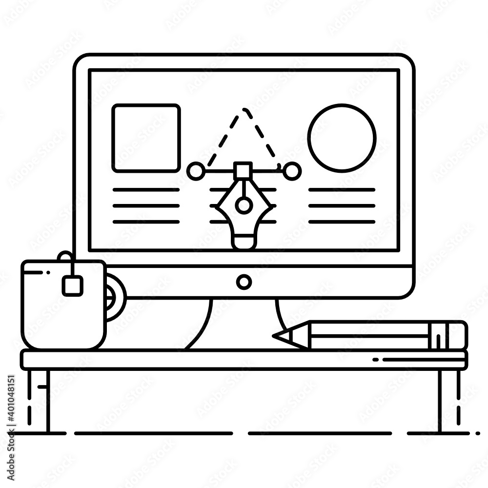 Design studio flat outline icon, fine arts
Design studio flat outline icon, fine arts