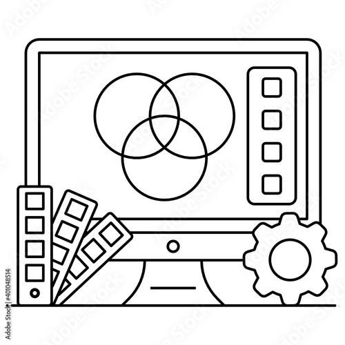 
Color balance flat outline icon, adjustment 

