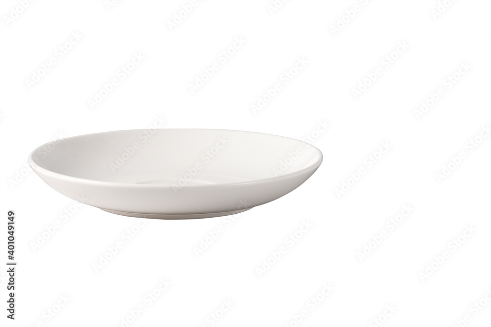empty ceramic round plate isolated on white background empty ceramic round plate isolated on white background