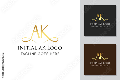 illustration vector graphic initial ak letter logo best for branding and icon
