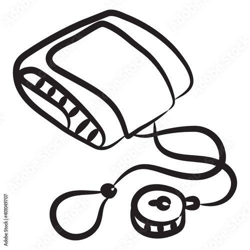 
Bp machine hand drawn icon, sphygmomanometer
