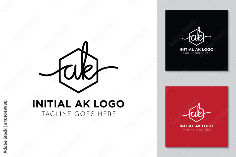 illustration vector graphic initial ak letter logo best for branding and icon