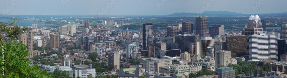 Panoramic view of the skyline of Montreal