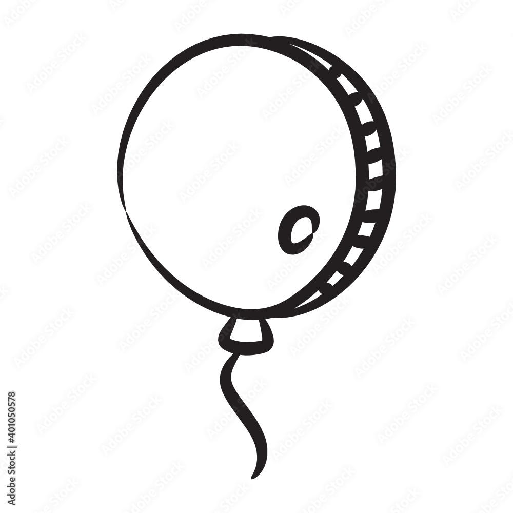Hand drawn design of party decorative balloon icon
Hand drawn design of party decorative balloon icon