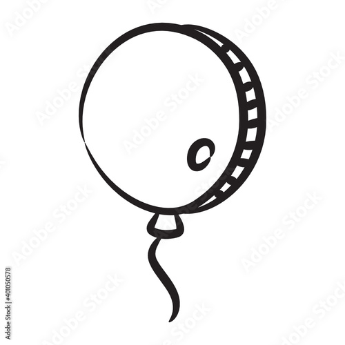 
Hand drawn design of party decorative balloon icon
