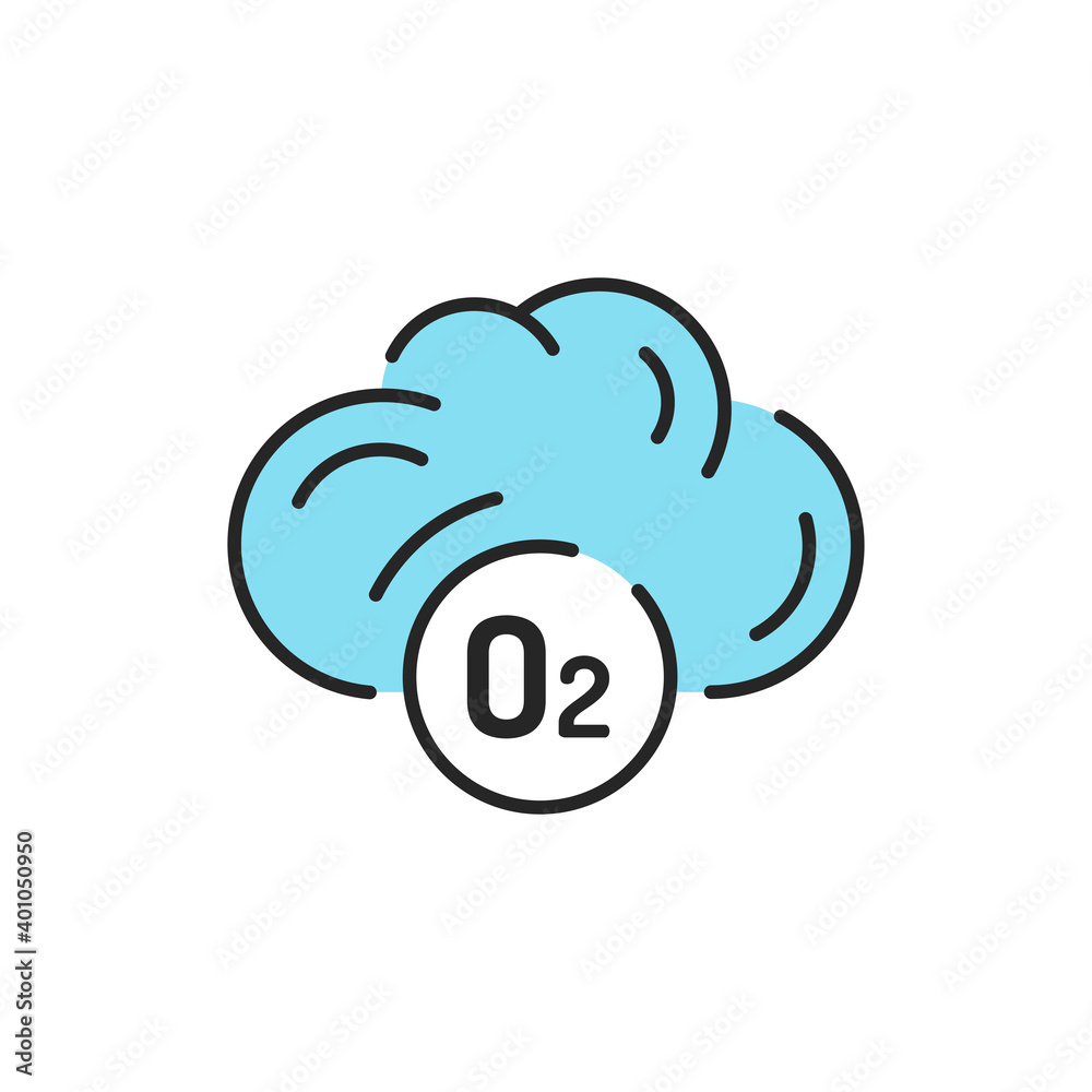 Cloud with air color line icon. Editable stroke. Cloud with air color line icon. Editable stroke.