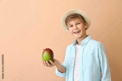 Cute little boy with fresh ...