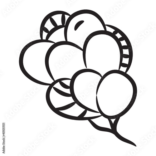 
Hand drawn design of party decorative balloons icon
