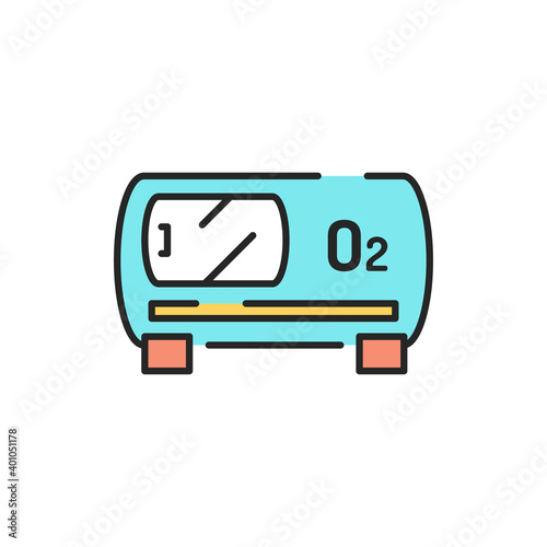 Oxygen chamber color line icon. Editable stroke.