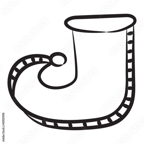 
Ghost party accessory, doodle icon of halloween shoe
