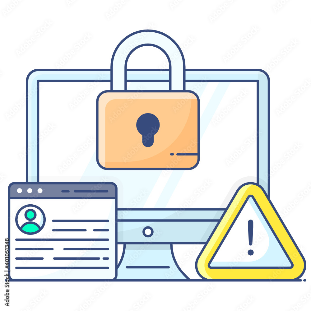 Conceptual flat outline icon of system security
Conceptual flat outline icon of system security