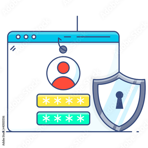 
Conceptual flat design of profile phishing icon
