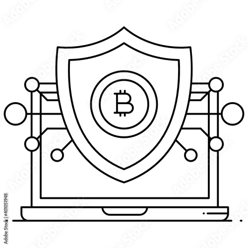 
Bitcoin security icon in trendy vector style 
