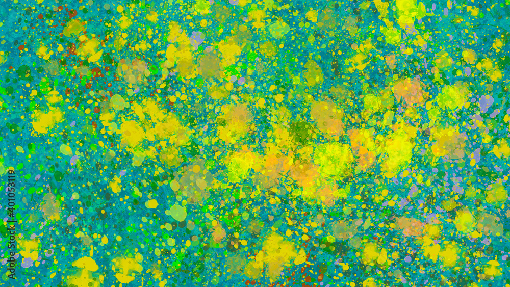 Green and Yellow Paint Splatter 6f