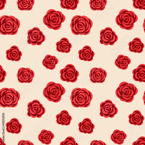 Seamless pattern with roses. Template for fabric, textile, wrapping paper or other © Ольга Гладій