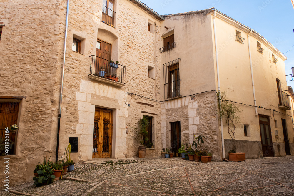 Narrow and picturesque streets of Bocairent town.