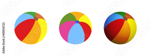 Colorful beach ball, illustration. Flat and realistic style.