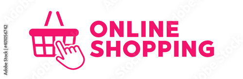 Online shopping logo. Vector illustration