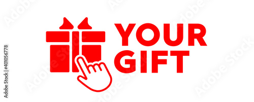 Your free gift badge icon. Illustration vector.