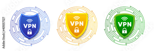 VPN shield concept. Vector illustration icon.