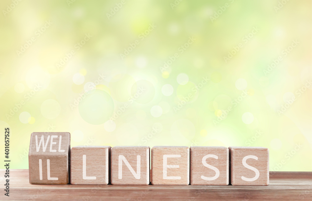 Wellness vs. Illness Konzept - obrazy, fototapety, plakaty 