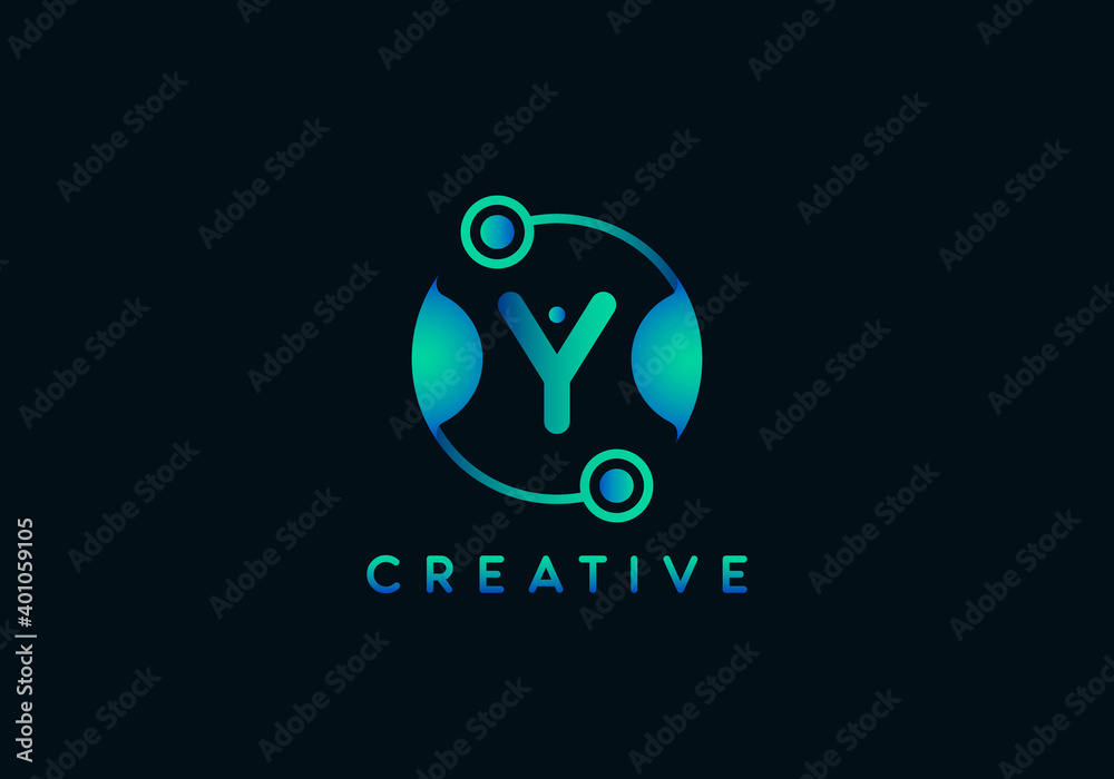 Initial Letter Y Technology Logo, Unique style with gradient color. Initial Letter Y Technology Logo, Unique style with gradient color.