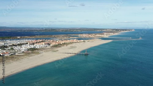 Survol des plages de Port-Leucate et La Franqui dans l'Aude photo