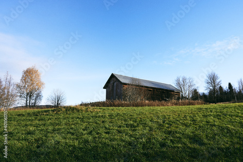 barn in the fields