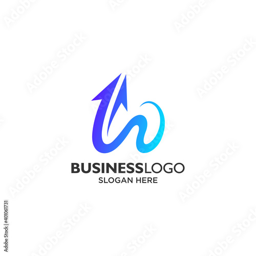 Letter W and arrow for accounting and finance logo design template Free Download Letter W and arrow for accounting and finance logo design template - GFXLoad