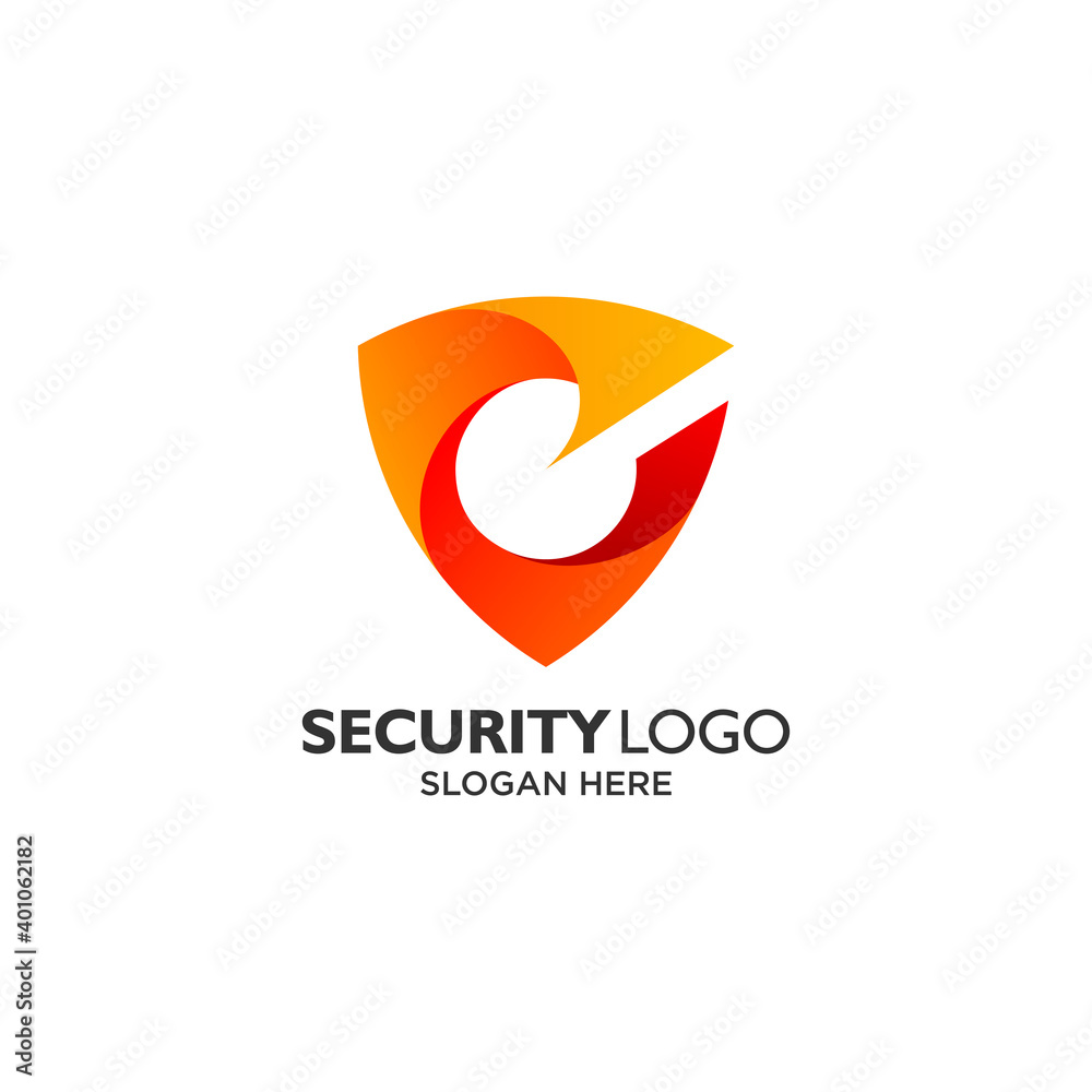 Shield and letter C logo design template Shield and letter C logo design template