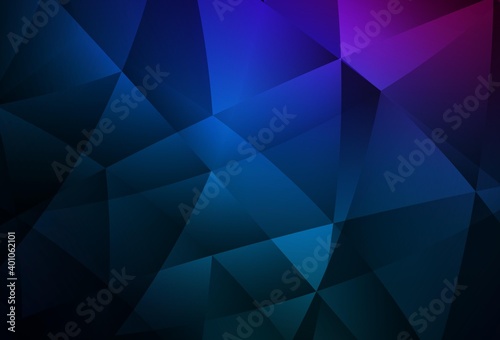 Dark Pink, Blue vector gradient triangles template.