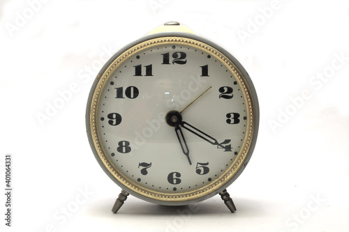 old clock isolated on white background